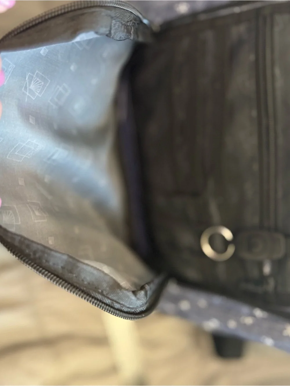 Calpak Blue Denim-Effect Star Print Backpack